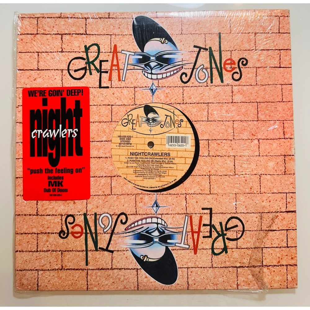 Nightcrawlers Push The Feeling On 12" Vinyl MK Dub Of Doom 1992 Great Jones EX